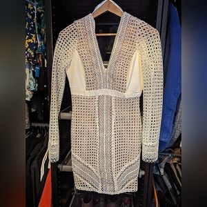 White/nude Bardot dress